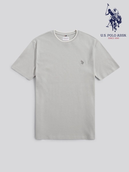 U.S. Polo Assn. Grey Knit Texture Jersey T-Shirt (G13797) | £35