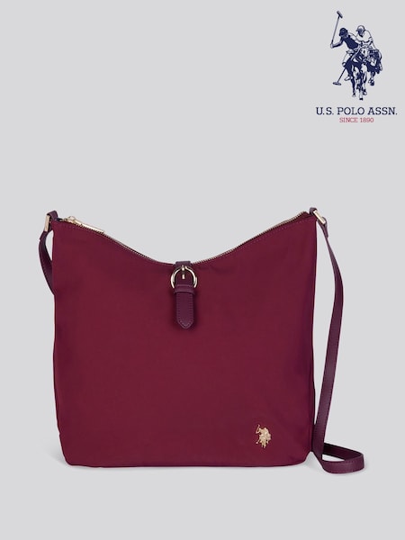 U.S. Polo Assn. Red Houston Hobo Polyester/PU Bag (G13933) | £70