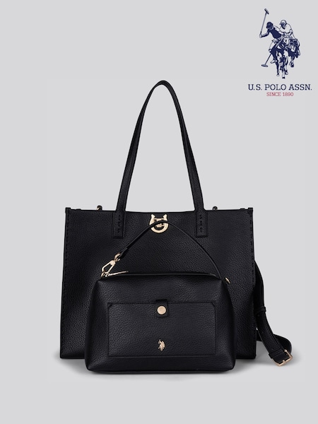 U.S. Polo Assn. Black Middleton L. Shopping with PU Bag (G13939) | £100