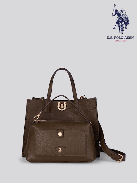 U.S. Polo Assn. Brown Middleton D. Handle w/ Ex PU Bag (G13940) | £90
