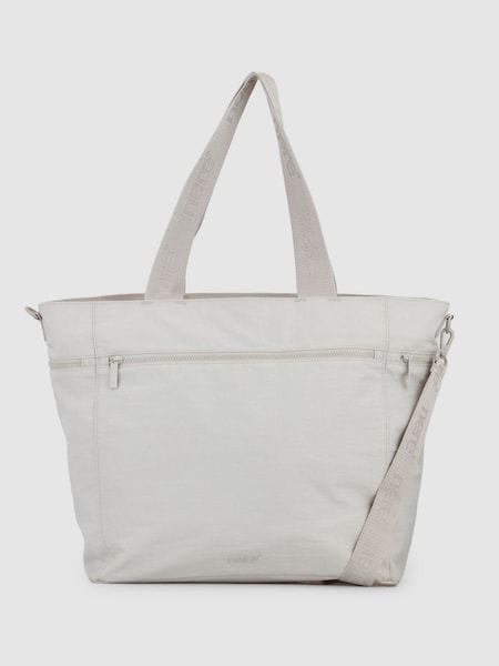 Nere White Bondi Nylon Large Tote Bag (G14080) | £49
