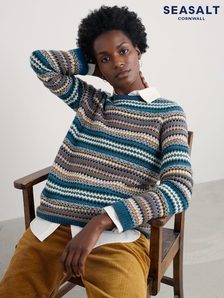 Seasalt Cornwall Blue Percella Cove Jumper (G14167) | £96