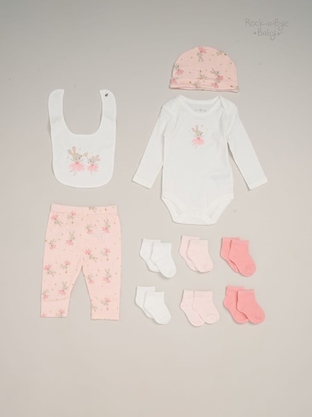 Rock-A-Bye Baby Boutique Bodysuit, Hat, Trousers, Bib and Socks Baby Gift Set 10 Piece (G14180) | £25