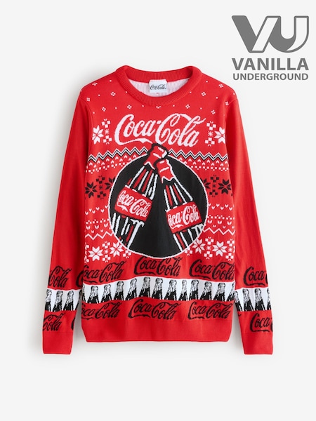 Vanilla Underground Red Coca Cola Logo Christmas Jumper (G14225) | £46