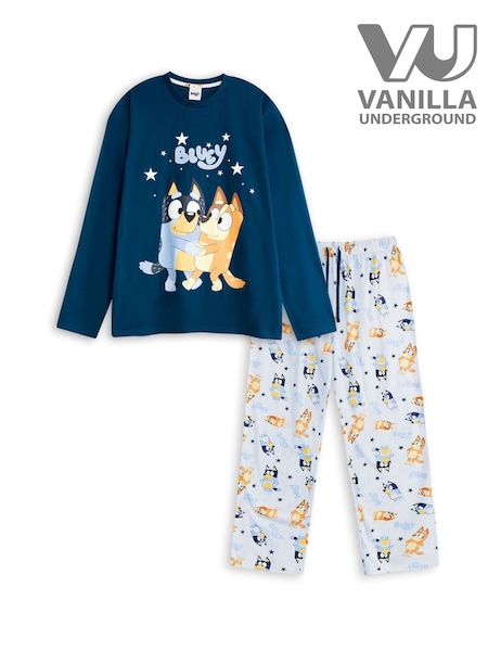 Vanilla Underground Blue Family Long Sleeve Long Leg Pyjamas Set (G14227) | £28