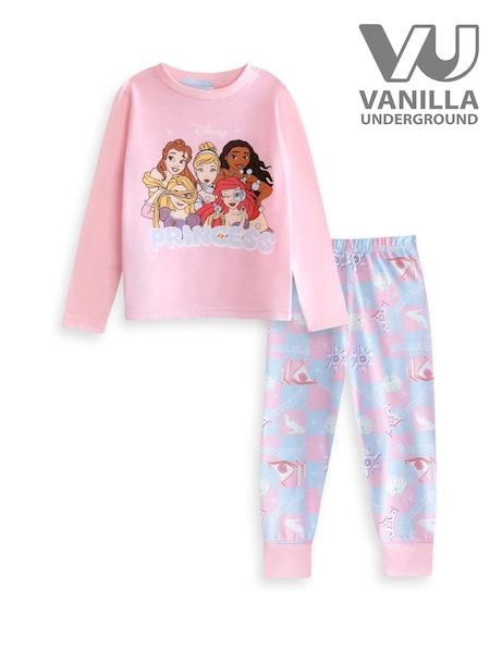 Vanilla Underground Pink Disney Princess Long Sleeve Long Leg Pyjamas Set (G14233) | £17