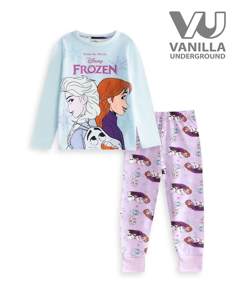 Vanilla Underground Blue Disney Frozen Long Sleeve Long Leg Pyjamas Set (G14251) | £17