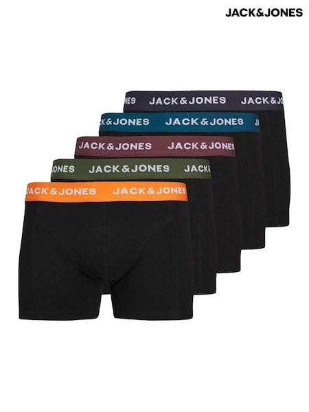 JACK & JONES Black 5 Pack Boxers (G14262) | £30