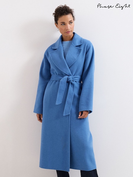 Phase Eight Blue Petite Darcy Coat (G14272) | £210