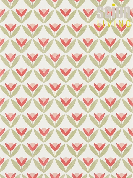 Scion Pink Tulip Trellis Oakham 10M Wallpaper (G14378) | £80
