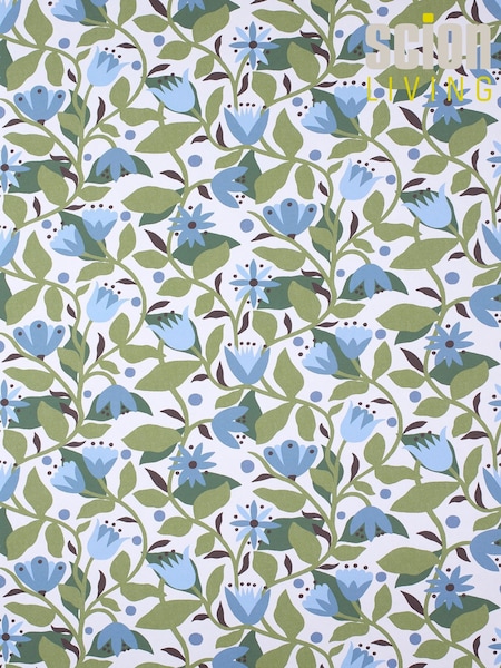 Scion Blue Dancing Daisies Oakham 10M Wallpaper (G14397) | £80