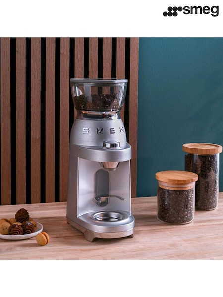 Smeg Stainless Steel 50s Style Mini Pro Coffee Grinder (G14415) | £250