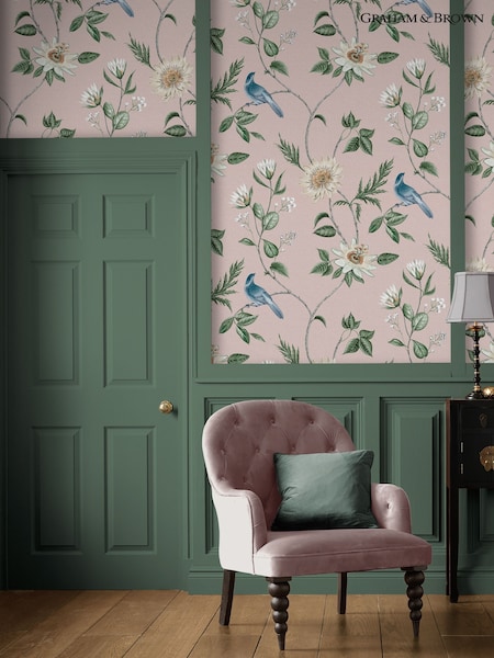 Graham & Brown Blush Nuit 10M Wallpaper (G14446) | £85