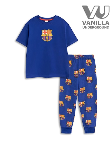 Vanilla Underground Black FC Barcelona Short Sleeve Long Leg Pyjamas Set (G14500) | £17