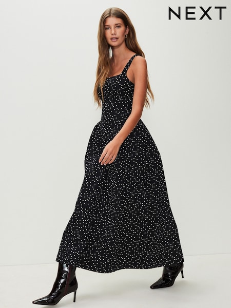 Mono Spot Occasion Cinched Waist Maxi Dress (G14518) | £79