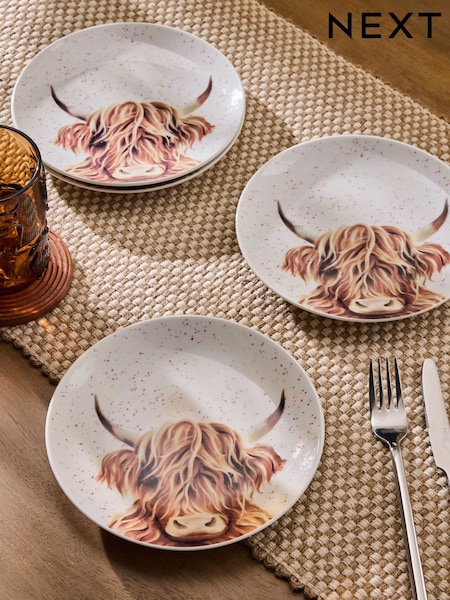 Set Of 4 Hamish The Highland Cow Side Plates