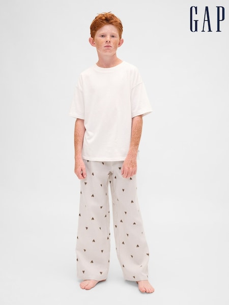 Gap White Trouser Matching Family Christmas Pyjama Bottoms (5-13yrs) (G14560) | £18