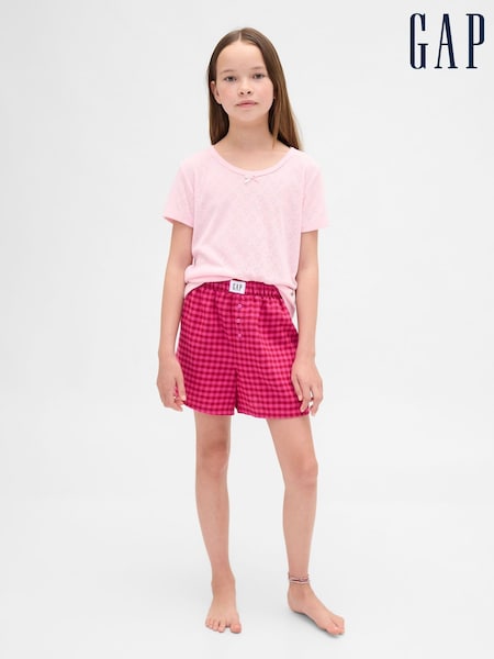 Gap Pink Flannel Pyjama Boxer Shorts (6-13yrs) (G14563) | £12