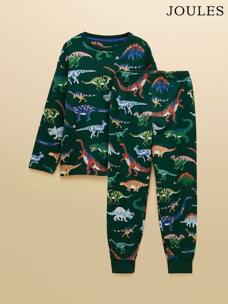 Green Dino - Joules Boys' Kipwell Long Sleeve Pyjama Set