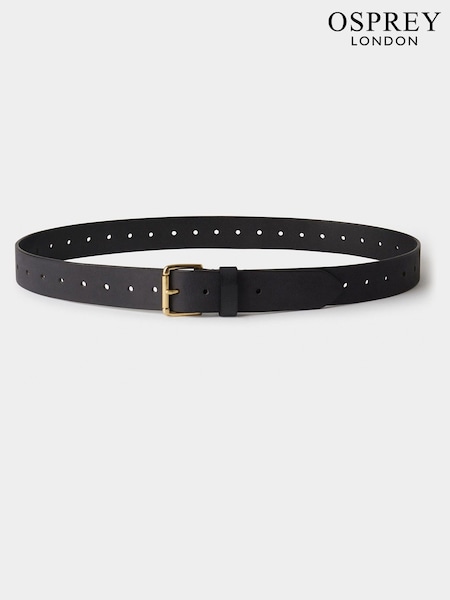 Osprey London The Neverending Single Leather Black Belt (G14695) | £35