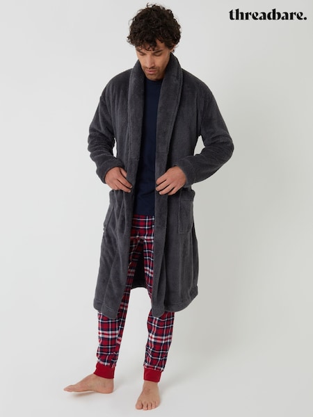 Threadbare Grey Borg Dressing Gown (G14739) | £30