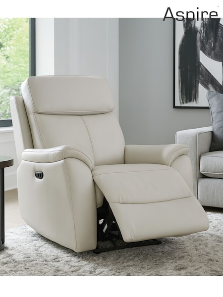 Aspire Furniture Light Grey Kingsmere Power Recliner Armchair (G14769) | £475