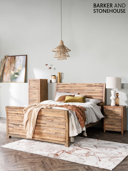 Barker and Stonehouse Brown Charlie Reclaimed Wood Low End Bed Frame (G14844) | £775