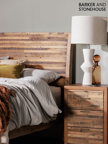 Barker and Stonehouse Brown Charlie Reclaimed Wood 3 Drawer Bedside (G14847) | £285