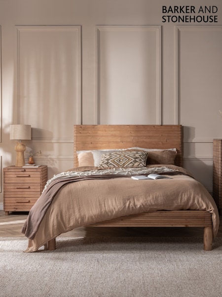 Barker and Stonehouse Brown Tamia Rustic Oak Reclaimed Wood Bed Frame (G14859) | £675