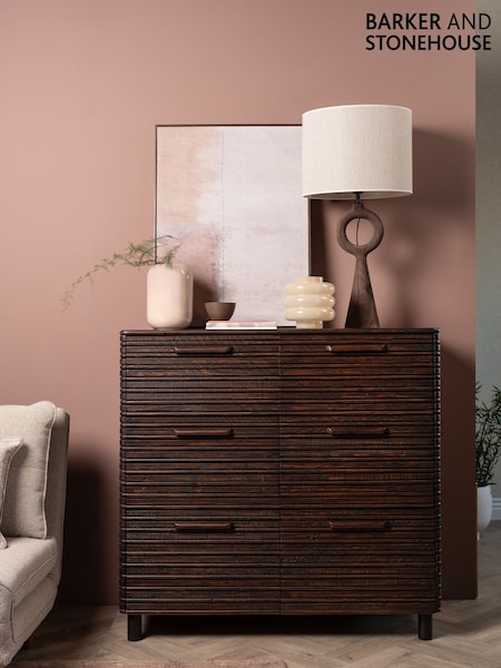 Barker and Stonehouse Brown Tova Rustic 6 Drawer Chest (G14863) | £825
