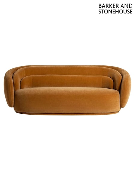 Barker and Stonehouse Brown Angelo Fabric 3 Seater Sofa (G14883) | £1,075