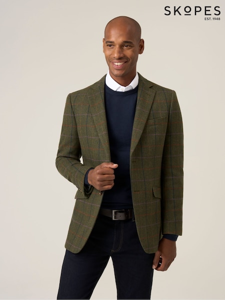 Skopes Green Horden Tailored Fit Country Check Jacket (G15322) | £119