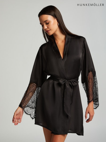 Hunkemöller Satin Kimono Black Robe (G15452) | £45