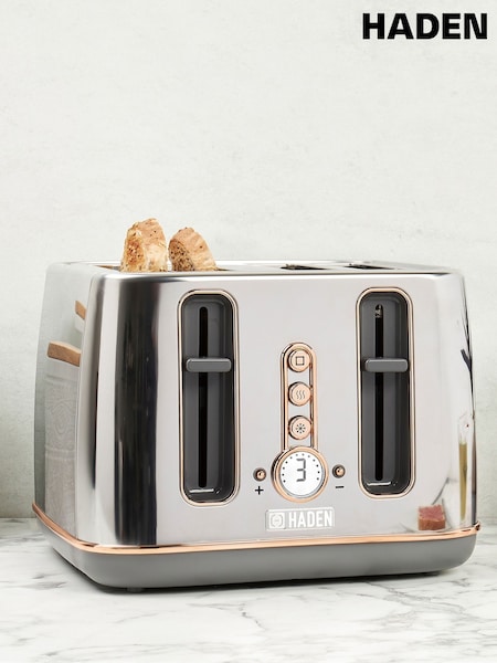 Haden Chrome Rose Gold Dorchester 4 Slice Toaster (G15608) | £60