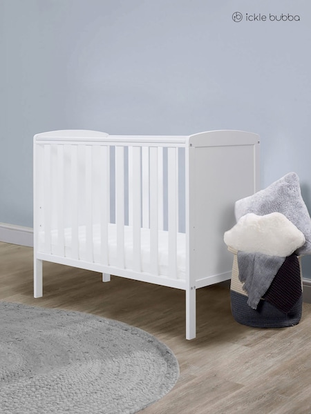 Ickle Bubba White Coleby Space Saver Cot and Premium Sprung Mattress (G15691) | £180