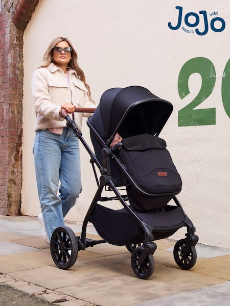 Ickle Bubba 9 Piece Black Cosmo Travel System with Stratus iSize Car Seat (G15693) | £500