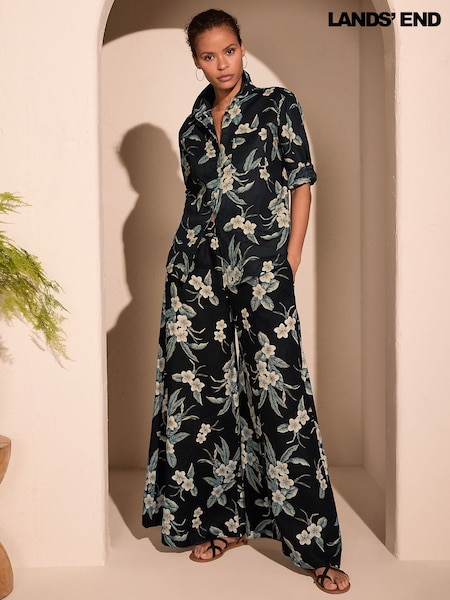 Lands' End Black Palazzo Trousers (G15744) | £65