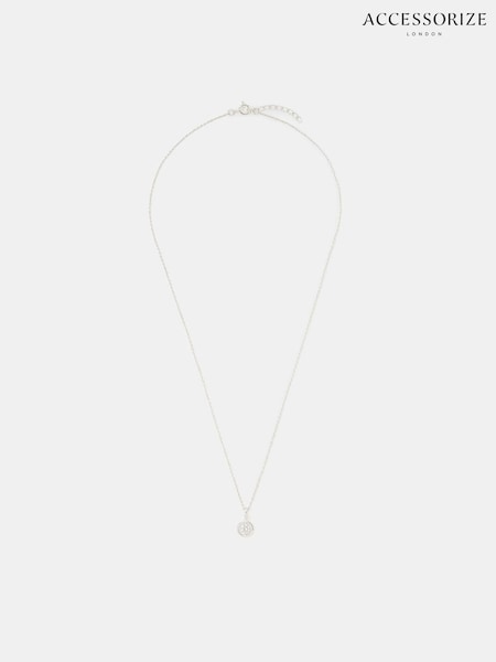 Accessorize Silver Tone Sterling Diamanté Halo Pendant Necklace (G15918) | £24