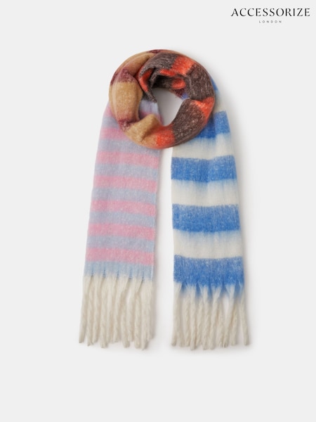 Accessorize Blue Super Soft Mix Stripe Scarf (G15928) | £26
