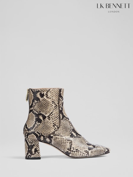 LK Bennett Black Nadira Snake Effect  Ankle Boots (G15978) | £399