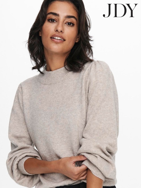 Grey Knitted Long Sleeve High Neck Jumper (G15990) | £24