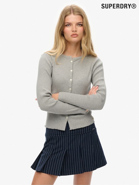 Superdry Grey Athletic Essentials Ribbed Cardigan (G16089) | £25