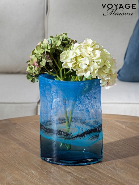 Voyage Maison Cobalt Alaborg Hand Blown Glass Vase (G16147) | £47