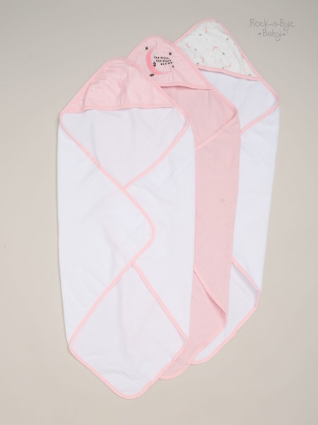 Rock-A-Bye Baby Boutique Hooded Towels 3 Pack (G16225) | £22