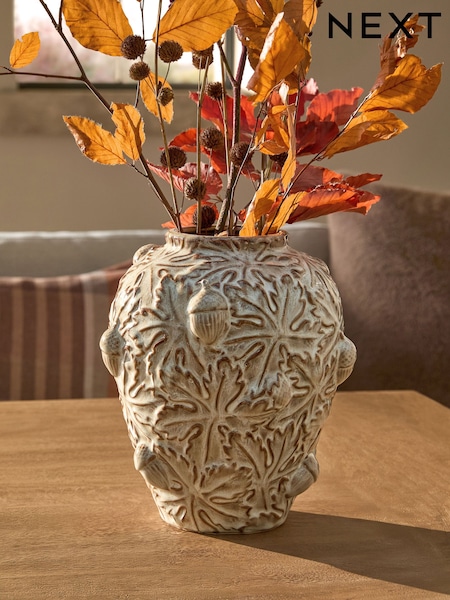 Autumn Acorn Ceramic Vase