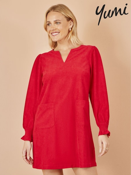 Yumi Red Cord Tunic With Ruched Sleeve (G16556) | £60