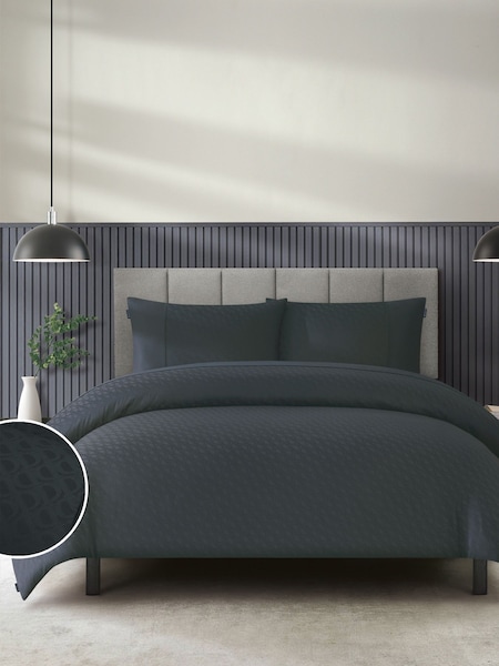 Duchamp Blackened Pearl Premium Cotton Monogram Jacquard Duvet Set (G16640) | £85 - £125