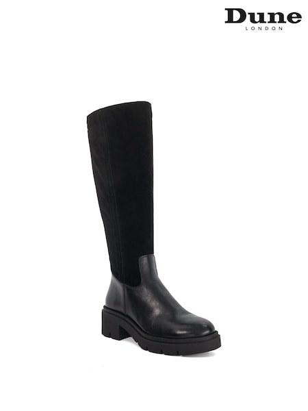 Dune London Black Tallon Knee High Boots (G18000) | £189