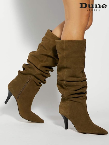 Dune London Green Santi Knee High Boots (G18003) | £199