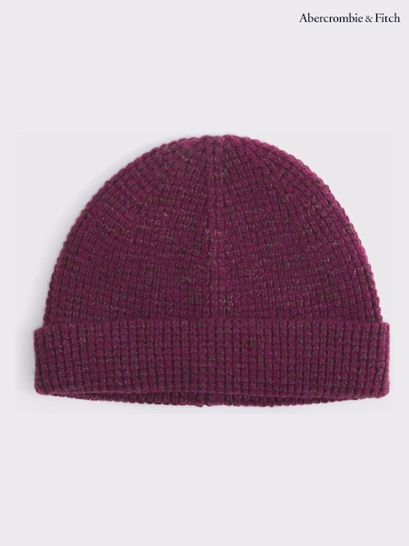 Abercrombie & Fitch Pink Waffle Knit Short Beanie Hat (G18147) | £20